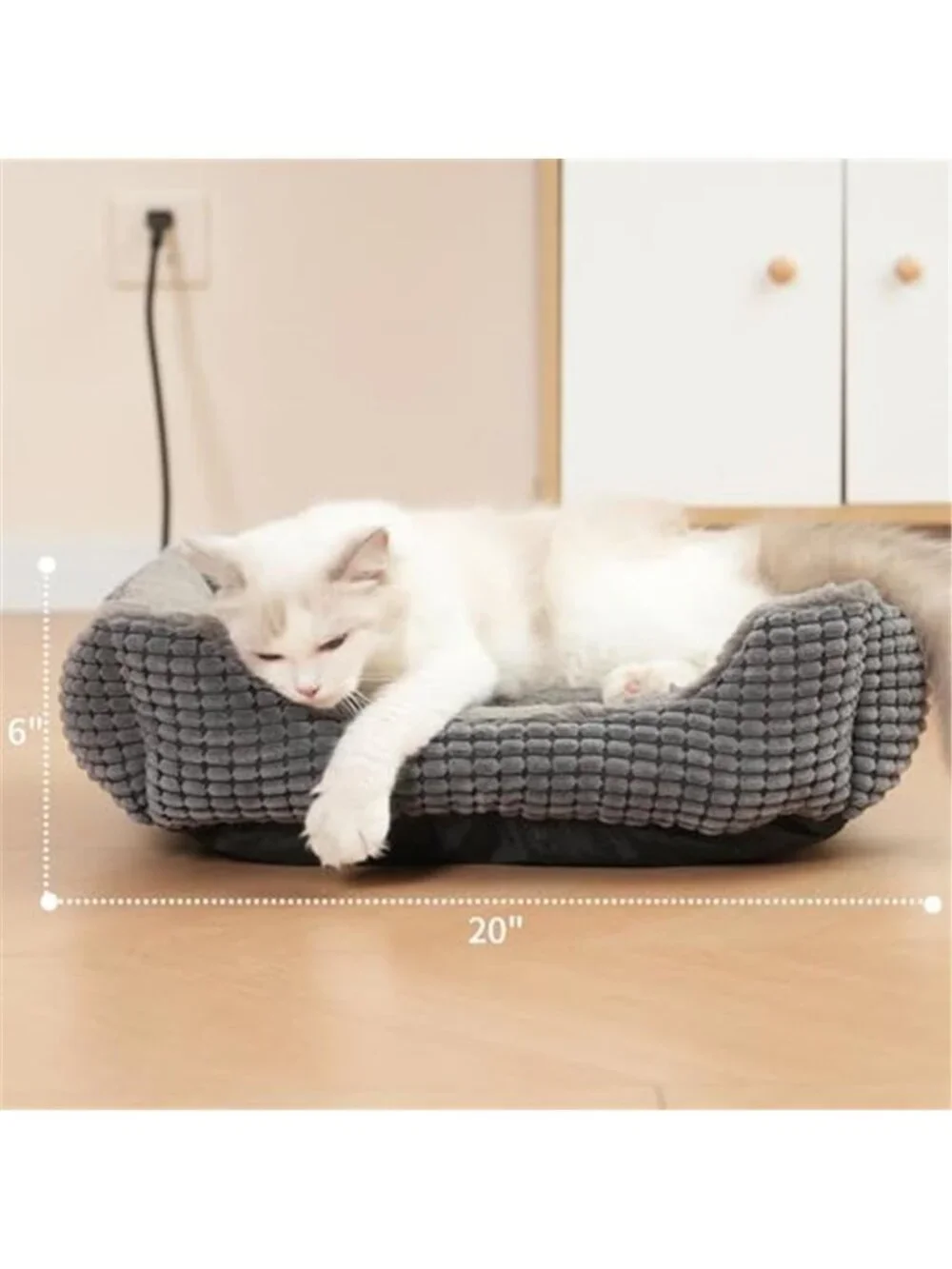Heated Cat Bed Indoor Electric Pet Bed Warm Cat Dog Heating Pad Washable